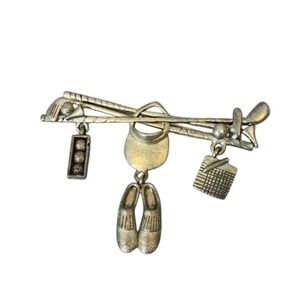 Vintage‎ Danecraft Golf Themed Brooch